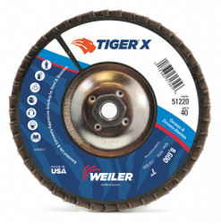 Weiler Flap Disc,7 in. x 80 Grit,7/8,8600 RPM  98931