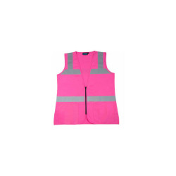 ERB Girl Power At Work S721 Non-ANSI Women's Safety Vest Zipper Closure L Pink