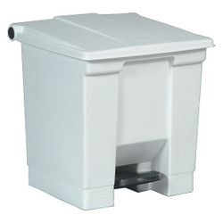 Rubbermaid Commercial Step On Trash Can,Rectangular,8 gal. FG614300WHT