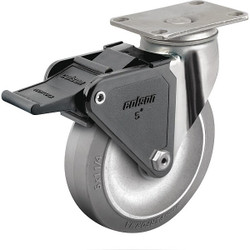 Colson Plate Caster,Swivel,Rubber,6 3/16"H 2.05456.444 BRK2