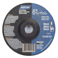 Norton Abrasives Depressed Ctr Whl,T27,6x.045x7/8  66252842015