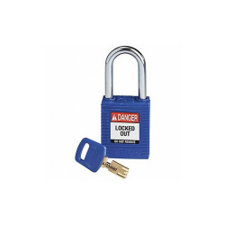 Brady Lockout Padlock,Blue,1-13/16" H Body  NYL-BLU-38ST-KD