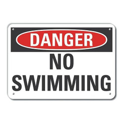 Lyle Rflctv No Swimming Danger Sign,10x14in LCU4-0343-RA_14X10