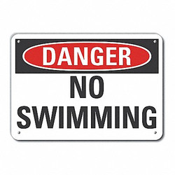 Lyle Rflctv No Swimming Danger Sign,10x14in LCU4-0343-RA_14X10