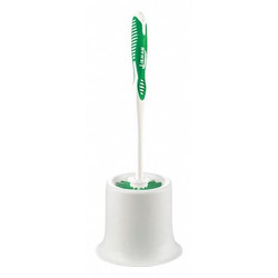 Libman Toilet Brush w/Caddy,14" L,Green/White  34