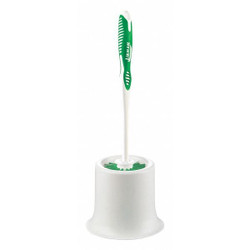 Libman Toilet Brush w/Caddy,14" L,Green/White 34