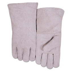 Leather Welder's Gloves, Shoulder Split Cowhide, Small, Blue