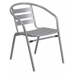 Flash Furniture Patio Chair,Steel,Silver TLH-017C-GG