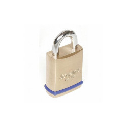 Sesamee Keyed Padlock, 25/32 in,Rectangle,Gold 56010