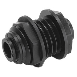 Trueseal Bulkhead Union,3/8 in Tube Size FB6BU6-HBLK