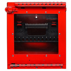 Master Lock Group Lockout Box,Hinged,Red,StnlssSteel S3502