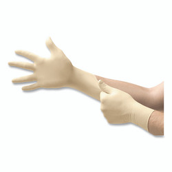 69-210 Natural Rubber Latex Disposable Gloves, Inner Polymer Coating/Powder-Free/Smooth, 3.5 mil Palm/4.3 mil Finger, Large