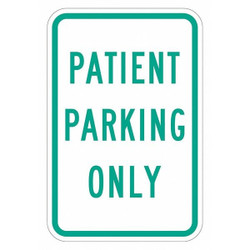 Lyle Patient Parking Sign,18" x 12" T1-2204-EG_12x18