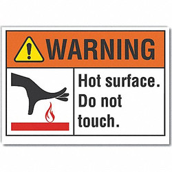 Lyle Hot Surface Warning Rflctv Label,3.5x5in LCU6-0023-RD_5X3.5