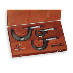 Starrett Micrometer Set,0 to 3 In,0.0001 In ST436.1AXFLZ