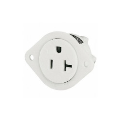 Sim Supply Flanged Receptacle,White,20A,3 Wires  5379