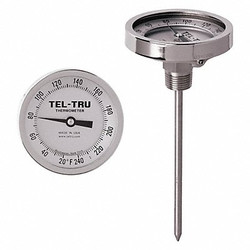Tel-Tru Analog Dial Thermometer,Stem 18" L GT300R-1814