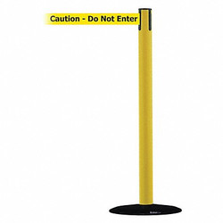 Tensabarrier Barrier Post with Belt,13 ft. L,Yellow 889B-33-35-MAX-NO-YAX-C