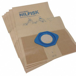 Nilfisk Vacuum Bag,Paper,2-Ply,Reusable,PK5 81585000
