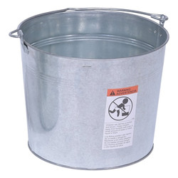 Sim Supply Bucket,Steel,Silver,Open Head  BKT-GAL-500