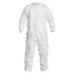 Dupont Coveralls,4XL,White,Spunbonded PE,PK25 IC253BWH4X0025CS