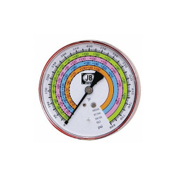 Jb Industries Gauge,4 In Dia.,High Side,Red,800 psi M2-405