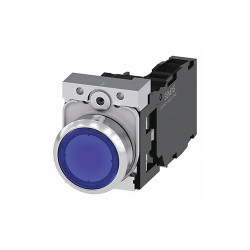 Siemens Illuminated Push Button,Blue,22mm,LED 3SU1152-0AB50-1FA0