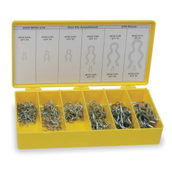 Itw Bee Leitzke Hairpin Clip Asst,Zinc,276 Pcs,9 Sizes WWG-DISPBPXZ276