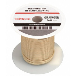 Tempco High Temp Lead Wire,10AWG,250ft,Natural LDWR-1050