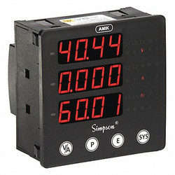 Simpson Electric Digital Panel Meter,2.16 in. D,1 Relays A100