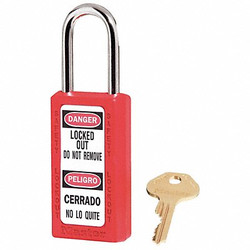 Master Lock Lockout Padlock,KA,Red,3"H,PK12 411KAS12RED