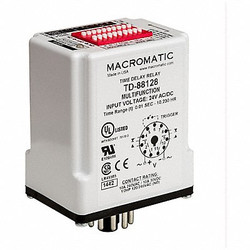 Macromatic MultiFunTimeDelayRelay, 120VAC, 8Pins  TD-88162