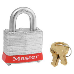 Master Lock Lockout Padlock,KA,Red,1-1/4"H,PK12 3KAS12RED