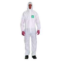 Ansell Coveralls,2XL,Wht,Film Lam,PK25 WH18-B-92-111-06