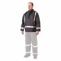 Nasco Flame Resistant Rain Jacket,PU,XL,Blue 1801JN110