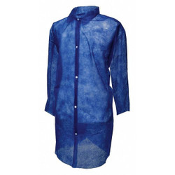 Action Chemical Disp. Lab Coat,S,Polypropylene,Blue,PK30 PP110B-S