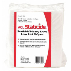 Acl Staticide Dry Wipe,12" x 13",White  LF-50