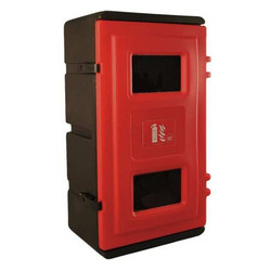 Jonesco Fire Ext. Cabinet,Black; Red,Plastic JBDE73