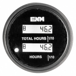 Enm Hour Meter,LCD,80-265 VAC,Flush Mount PT1210G0