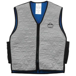 Chill-Its by Ergodyne Cooling Vest,Gray,4 hr.,XL  6665