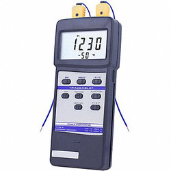 Traceable Thermocouple Thermometer,2 Input,Type K 4137