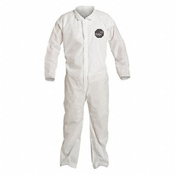 Dupont Collared Coveralls,L,White,SMS,PK25 PB120SWHLG002500