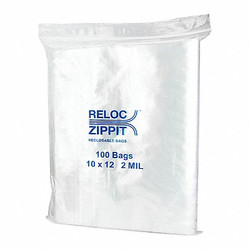 Reloc Zippit Reclosable Poly Bag,Zip Seal,PK1000 R1012