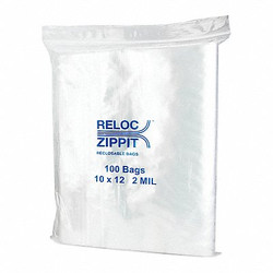 Reloc Zippit Reclosable Poly Bag,Zip Seal,PK1000  R1012