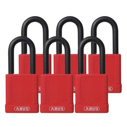 Abus Lockout Padlock,KA,Red,1-3/4"H,PK6 74/40 KAX6 RED