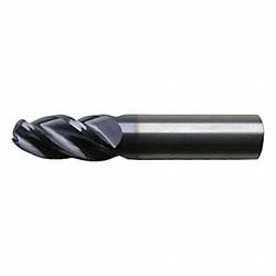 Cleveland Ball End Mill,Single End,1/2",Carbide C60115