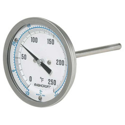 Ashcroft Dial Thermometer,Bi-Metallic,9 in Stem 30EI60R