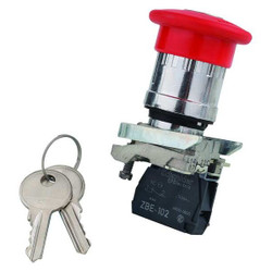 Schneider Electric EmergencyStopPushButton,NonIllum,Red,1NC XB4BS9442