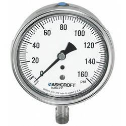 Ashcroft Gauge,Pressure,0-3000 psi,Lower,1Percent 351009SW02L3000#