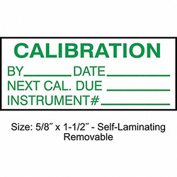 Stranco Calibration Label,ENG,Green/White,PK350  TCRSL2-22133